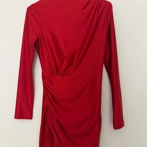 Elegant Red Long Sleeve Dress